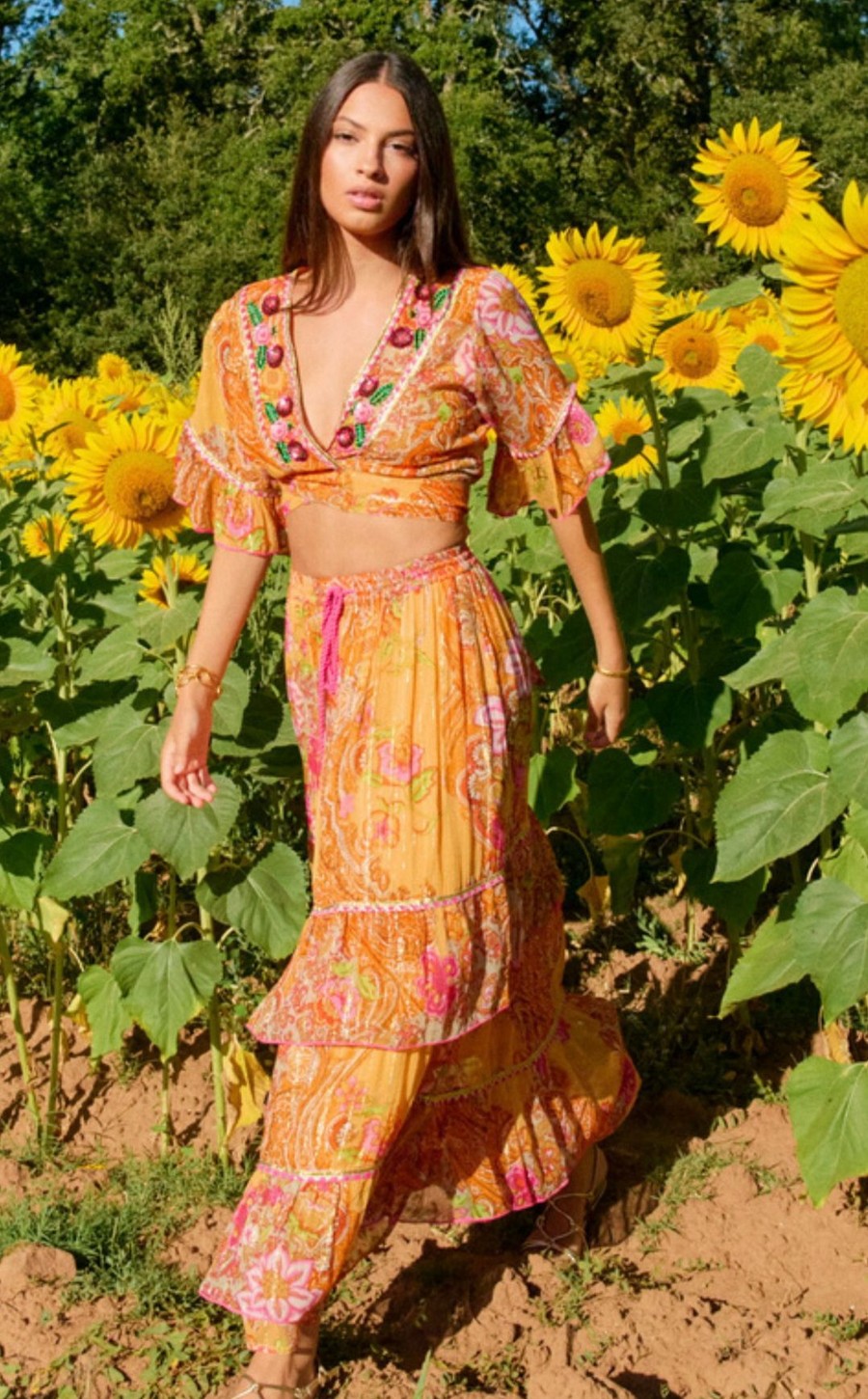 conjunto dos piezas color naranja