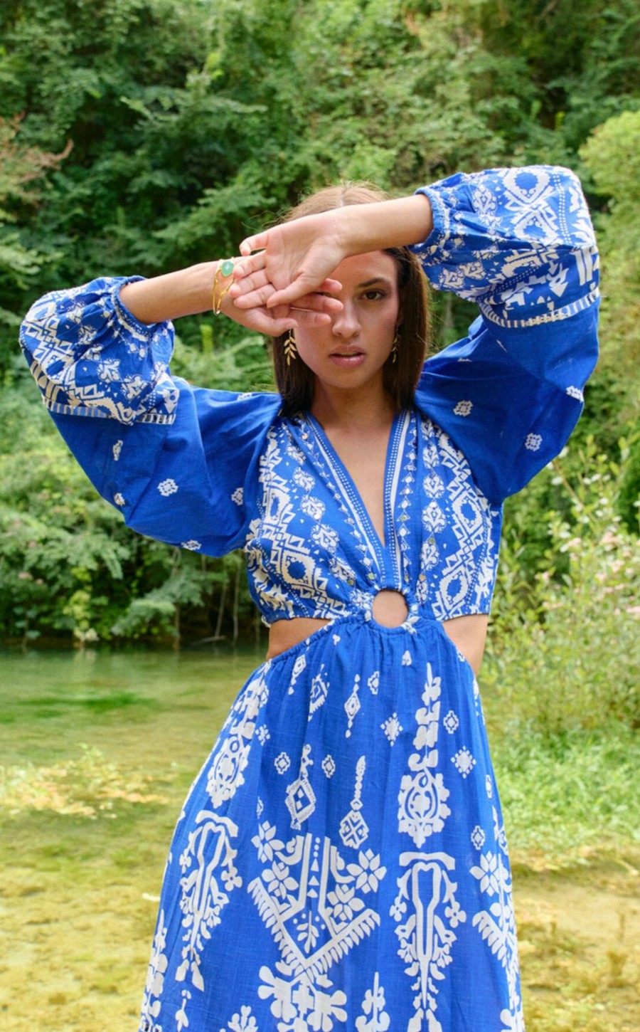 vestido azul largo marino